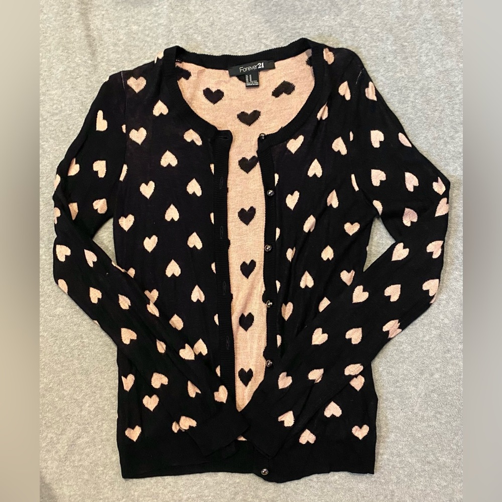 Polka dot heart cardigan